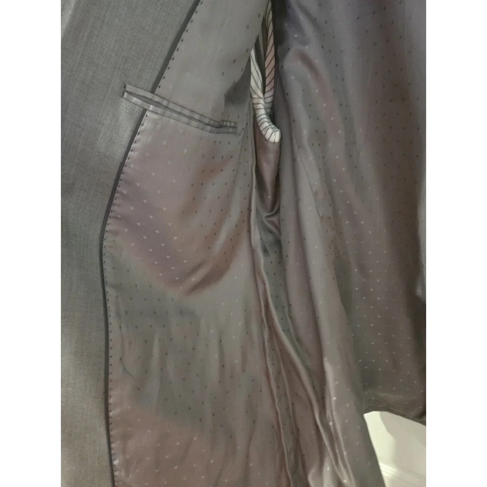 Perry Ellis Suit Jacket Gray 50 L Poly Blend